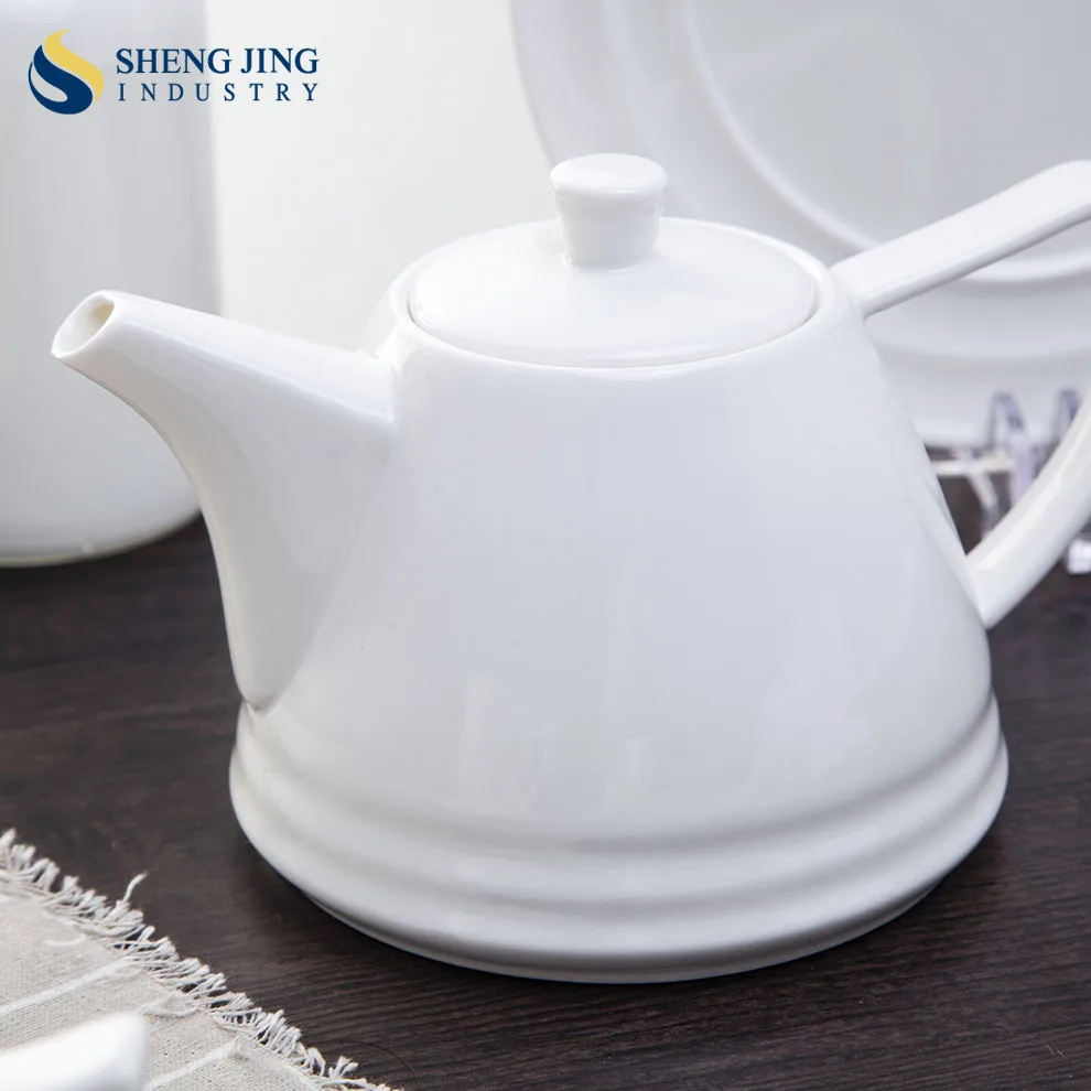 Household/ Restaurant/ Hotel/ Cafe/ Wedding White Ceramic Classic Coffee and Tea Set
