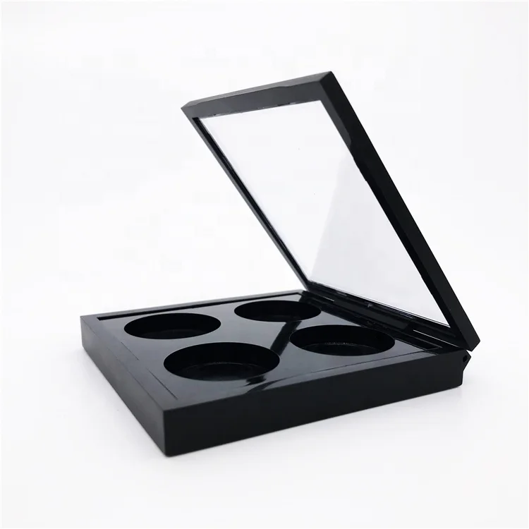 Пластиковые черные пустые тени для век с 4 оттенками, магнитная палитра для макияжа