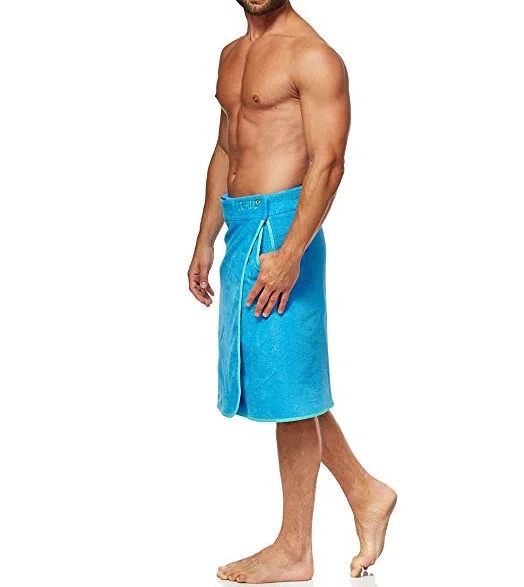 Wholesale 100% Cotton Terry velour  Wearable Bath Skirt  for Men swimming pool   spa  Bath Towels Wrap Shower