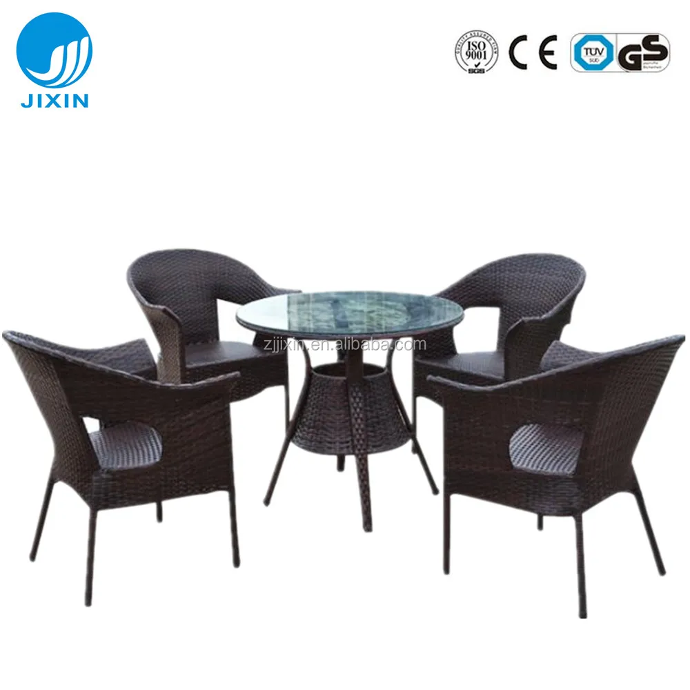 
Outdoor Patio restaurant Rust Proof rattan wicker garden furniture desk chair Set with coffee table 