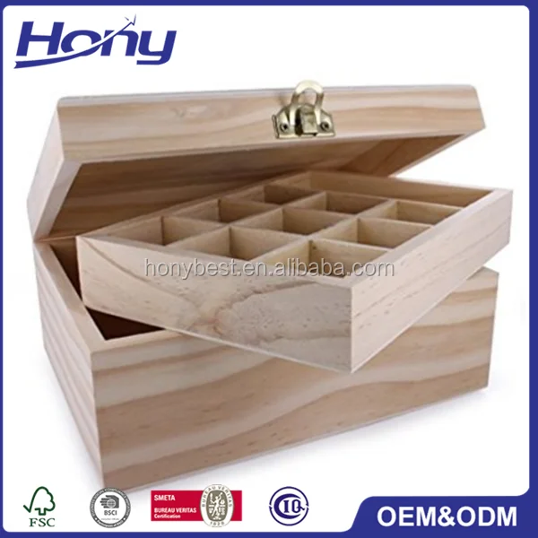 25 Grids Wooden Essential Oil Box with Removable Dividers Perfume Oil Roller Bottles Amber Bottles Display & Storage Containers