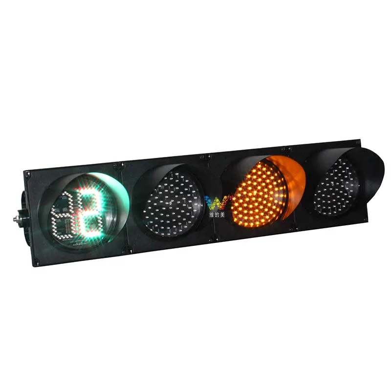 200mm Red Yellow Green led traffic signal light With Countdown Timer For Road Safety
