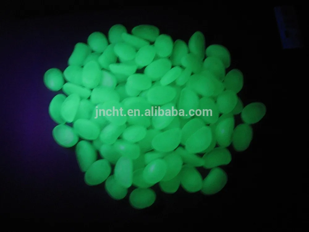 glow in the dark pebble stone blue