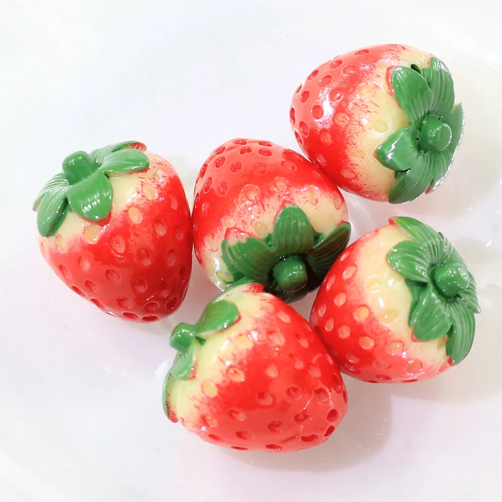 20 мм клубникой подвески с позолоченным кольцом бусины в форме клубники Шарм Подвески бусины для изготовления ювелирных изделий колье, браслет, серьги