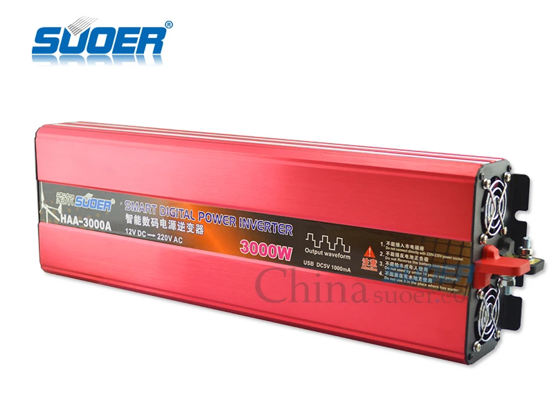 Suoer 3000watt 12volt dc to 220v ac offgrid modified sine wave inverters power inverter