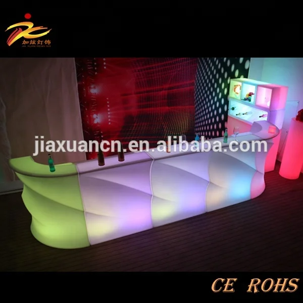 
Hot sale wave shape events furnitures/led bar counter/plastic bar table 