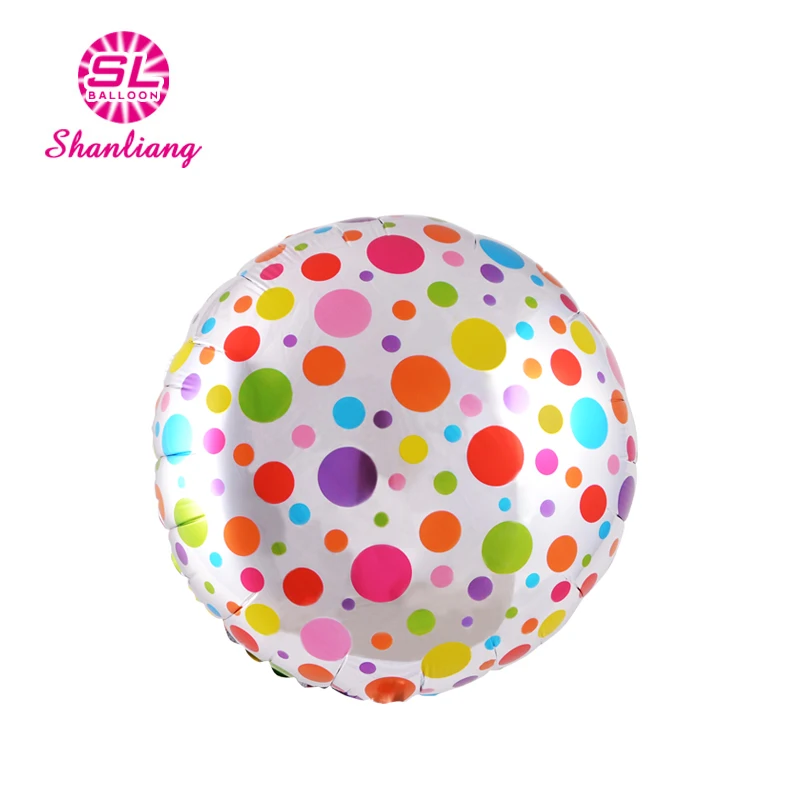 Round boy girl party decoration 18 inch foil balloon China Factory Custom logo colorful pattern Spanish happy birthday balloons