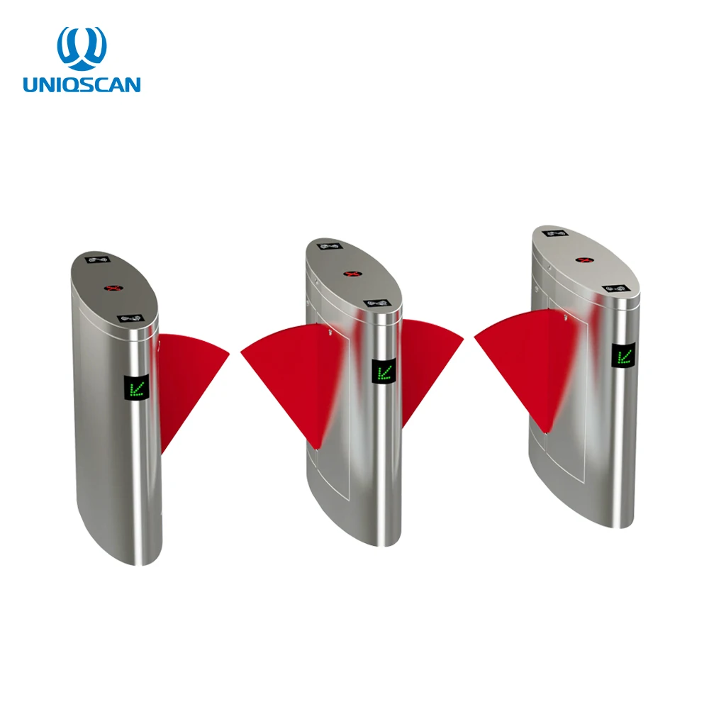 Full Automatic Single Moter Fast Speed Flap Turnstile Gate With 4 Pairs Infrared Sensor