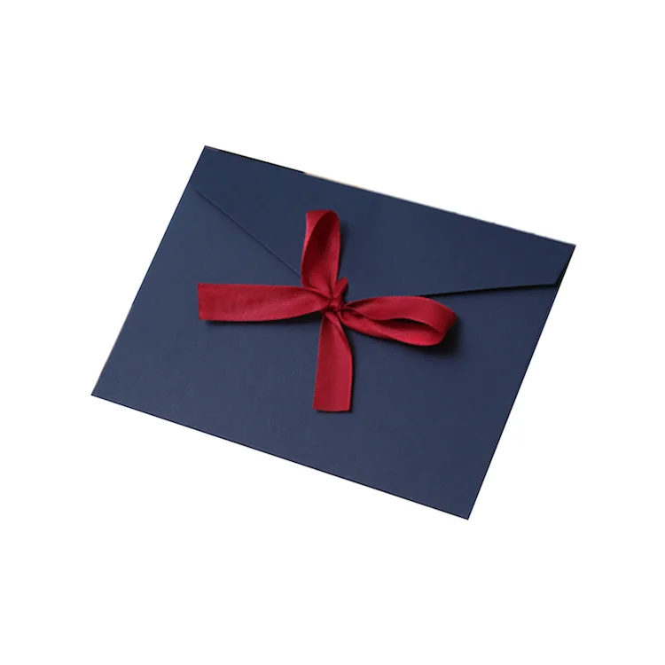 Beautiful Ribbon Custom Kraft Paper Wedding Envelopes Gift Paper Envelope