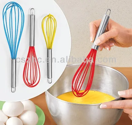 Stainless Steel Handle Silicone Egg Whisk design and custom