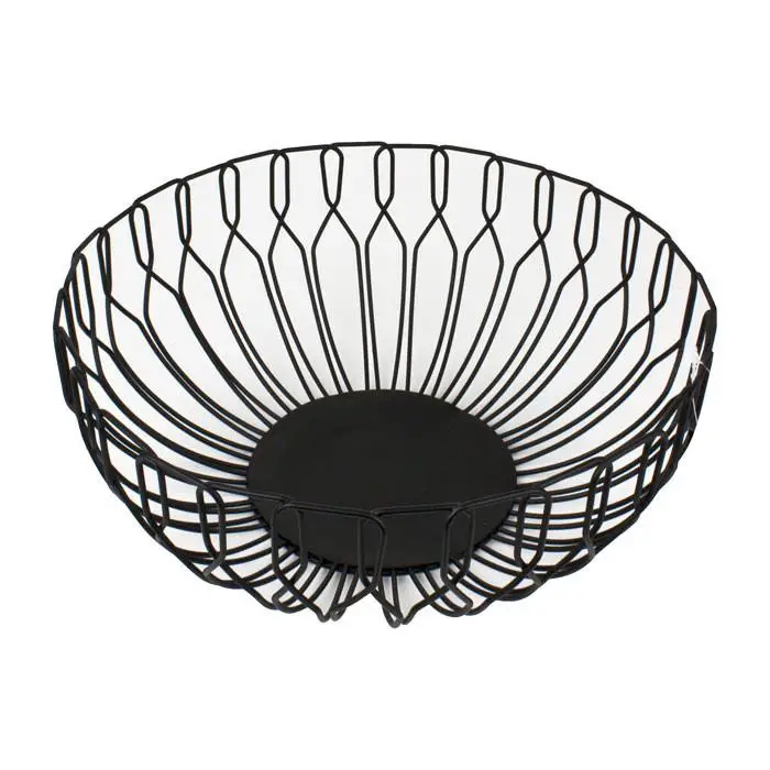 Wholesale New Design Black Metal Wire Basket Countertop Fruit Basket Wire Basket for Kitchen
