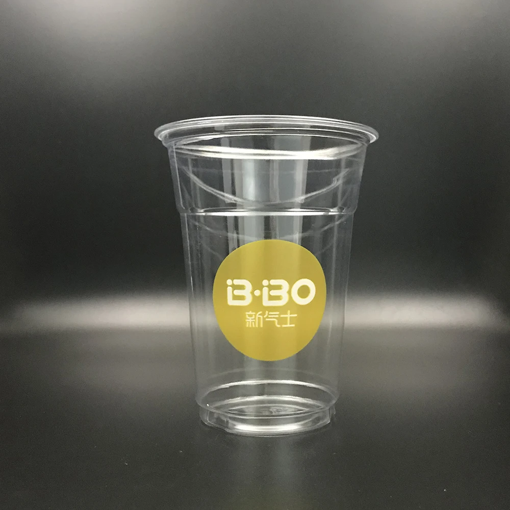 
Customized 16oz Disposable Biodegradable PLA Plastic Cold Cup With Lid 