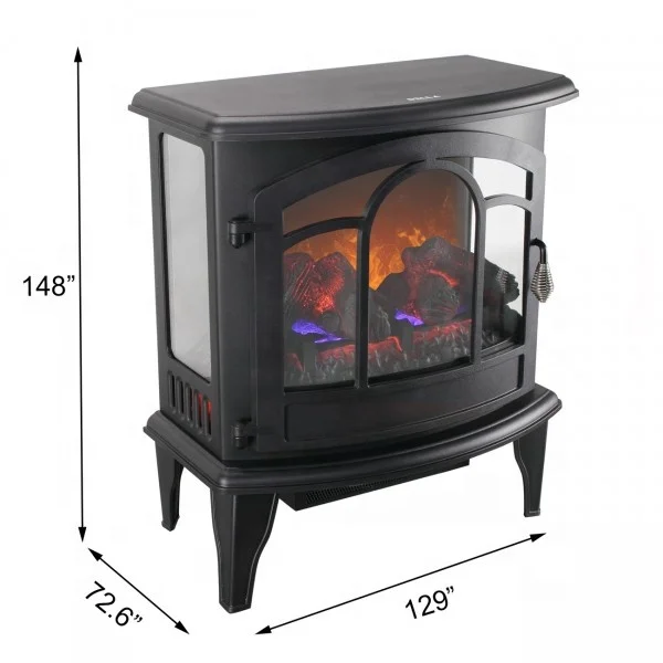 sunshine 20 inch freestanding firebox decor flame 3d electric fireplace Log set Black Electric Stove Heater Fireplace
