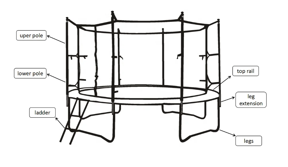 12ft sport play trampoline with large sized for kids