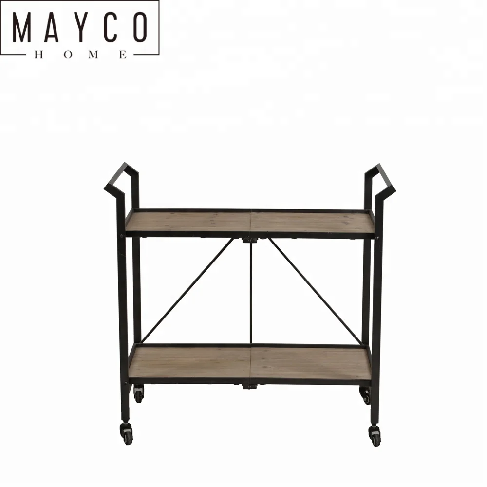 Mayco Kitchen Cart Indoor Outdoor BBQ Entertainment Storage Table Metal Bar Cart
