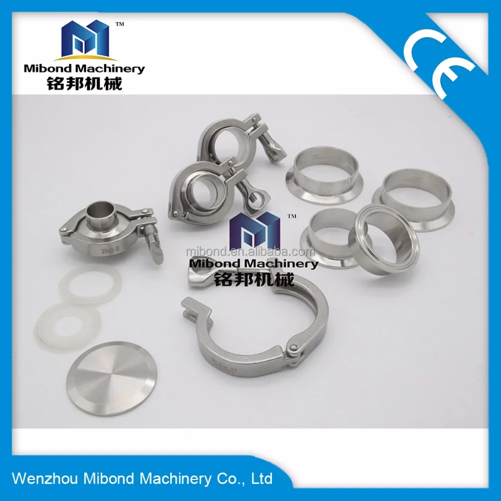 1-20 Inch Stainless Steel SS 304 Heavy Duty Sanitary Tri Clover Clamp Fitting
