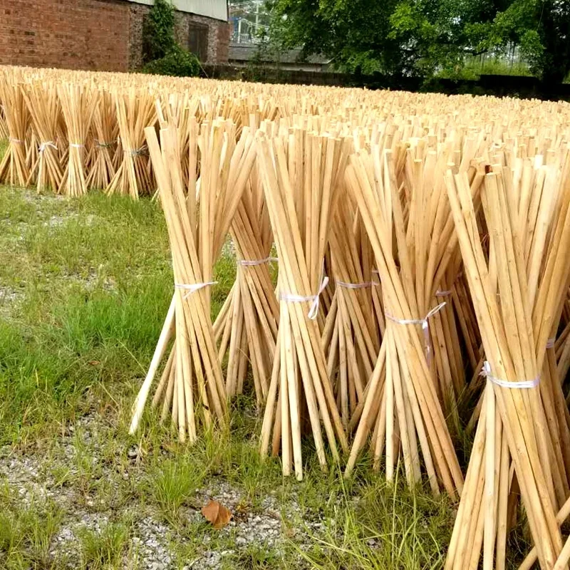 Canton Fair 22mm diameter low price plastic broom road sweeping brooms stick wooden for sale