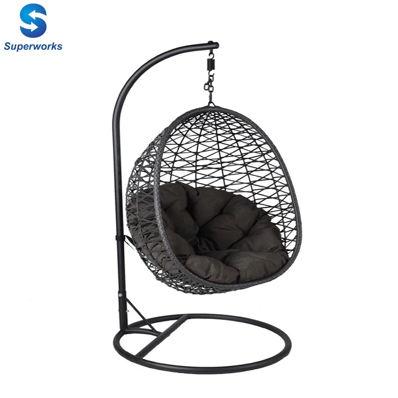 Garden wicker swing hanging egg chair