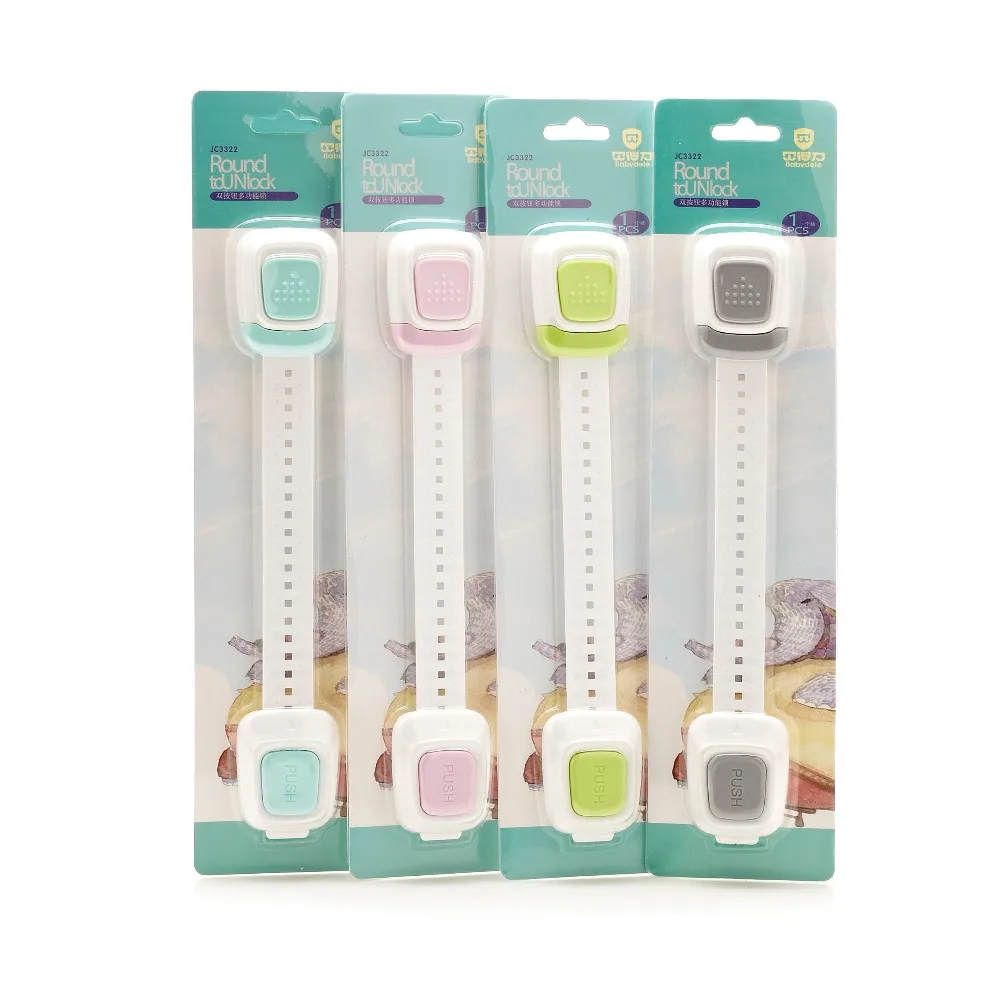 Adjustable Child Safety Strap Locks - Reusable Lock For Baby Proofing Cabinets, Appliances, Furniture, Doors, Drawers, Fridge