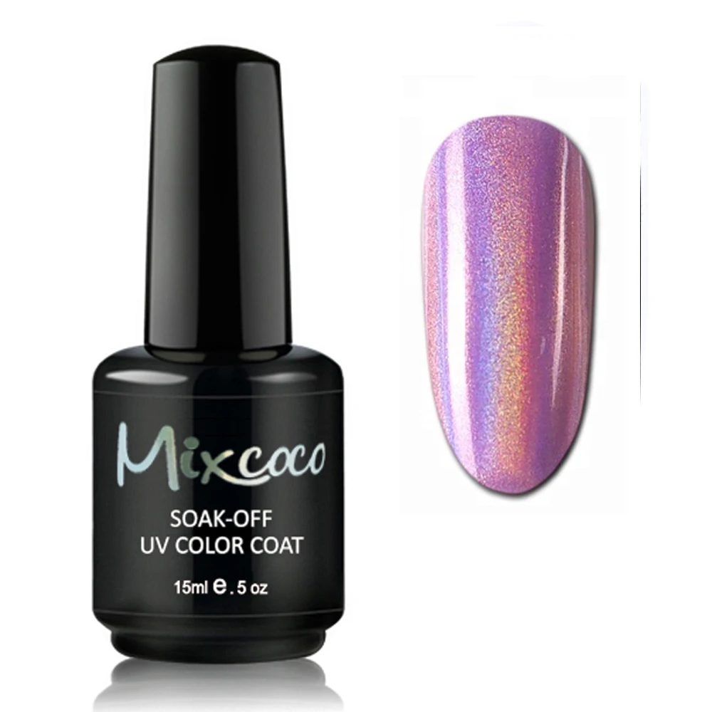 Mixcoco New Arrival Chrome Powder Colors Laser Gel Polish Holographic Gel promotion hema free sample nails unas salon supplies