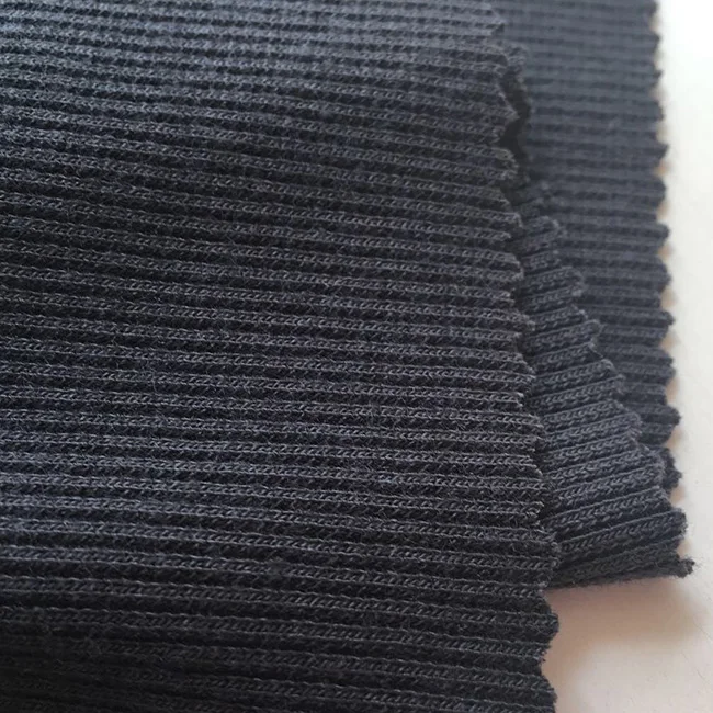 most high quality polyester spandex rib knitting single jersey fabric