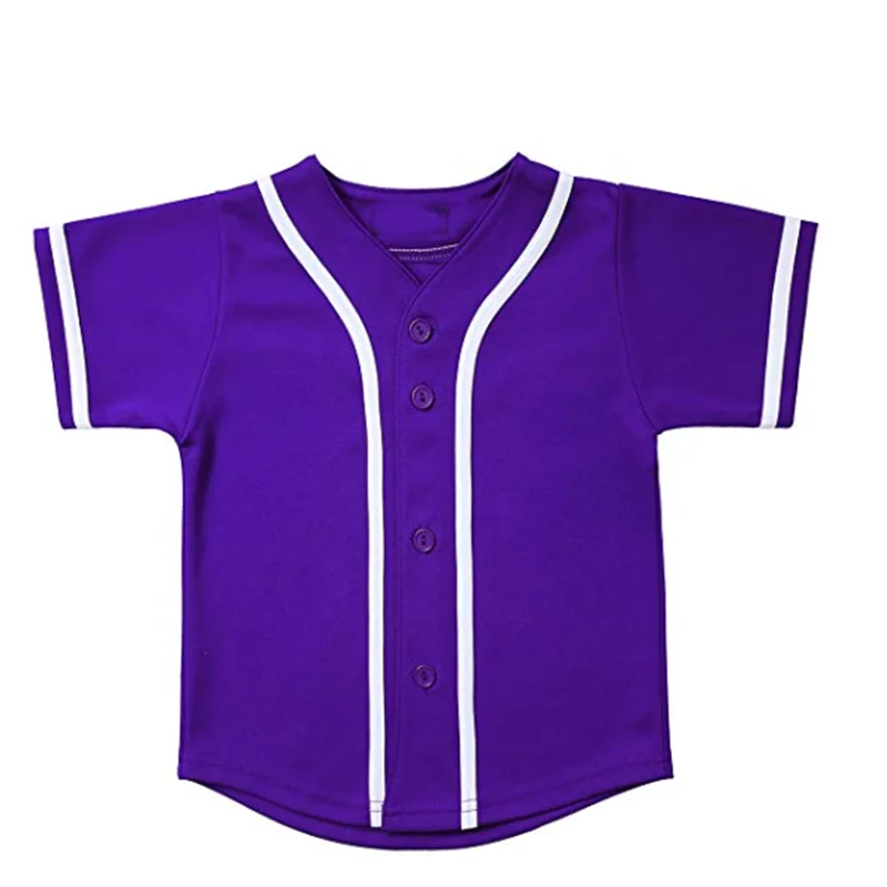 Kids short sleeve throwback baseball shirt team baseball jersey
