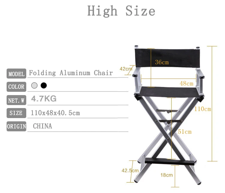 Top quality folding aluminum chair for make up