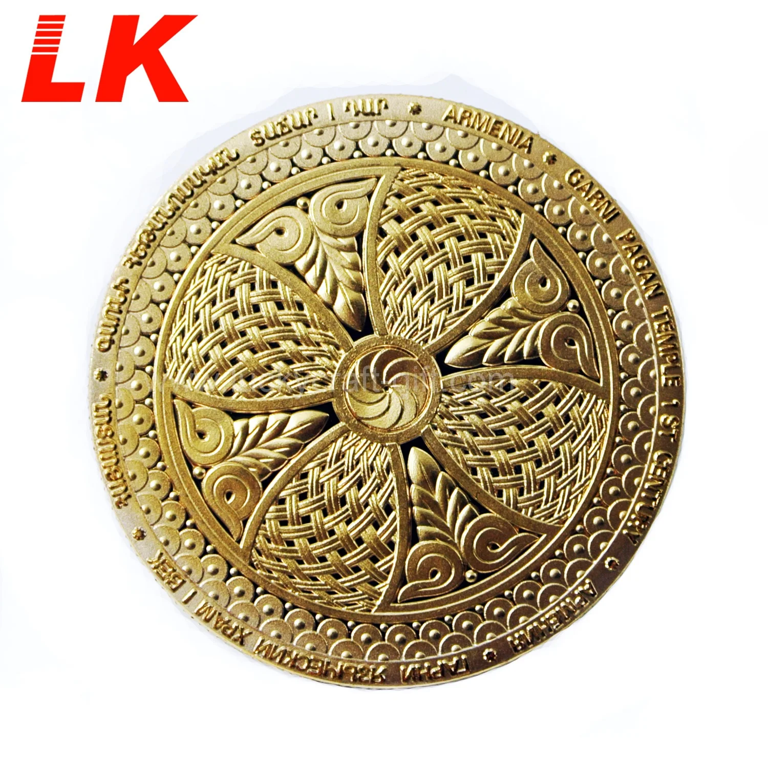 Custom gold plating alloy casting challenge coin with your own logo