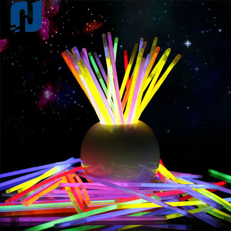 100 шт./лот светящиеся игрушки, светящиеся палочки, браслеты, смешанные цвета, товары для вечеринок (Тюбик из 100)