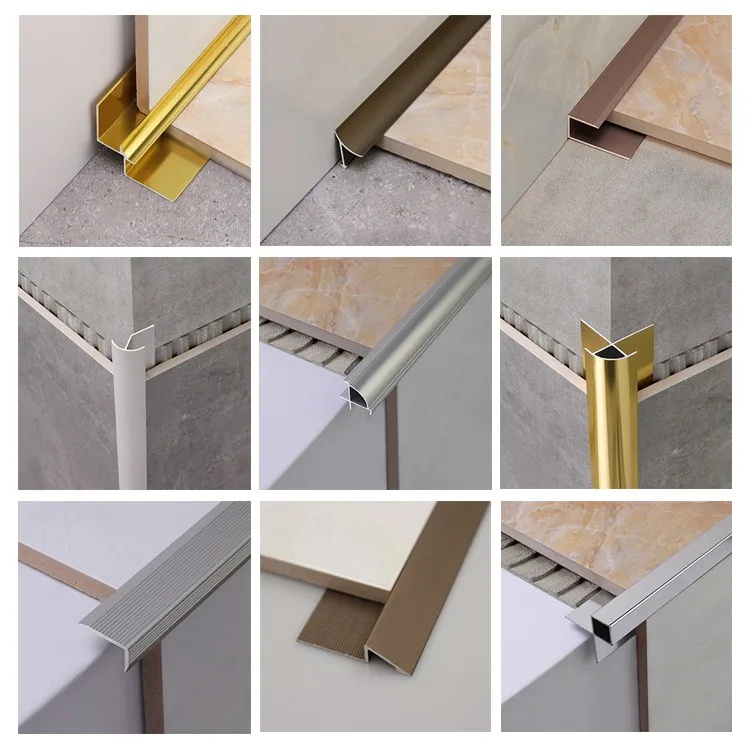 Wholesale Free Sample ceramic tiles accessories metal tile corner trim transition profile aluminum tile trim