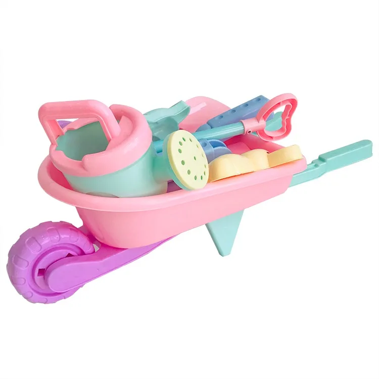 2021 Hot Sale Plastic Multicolour Sand Beach Trolley Toys Set for Kids