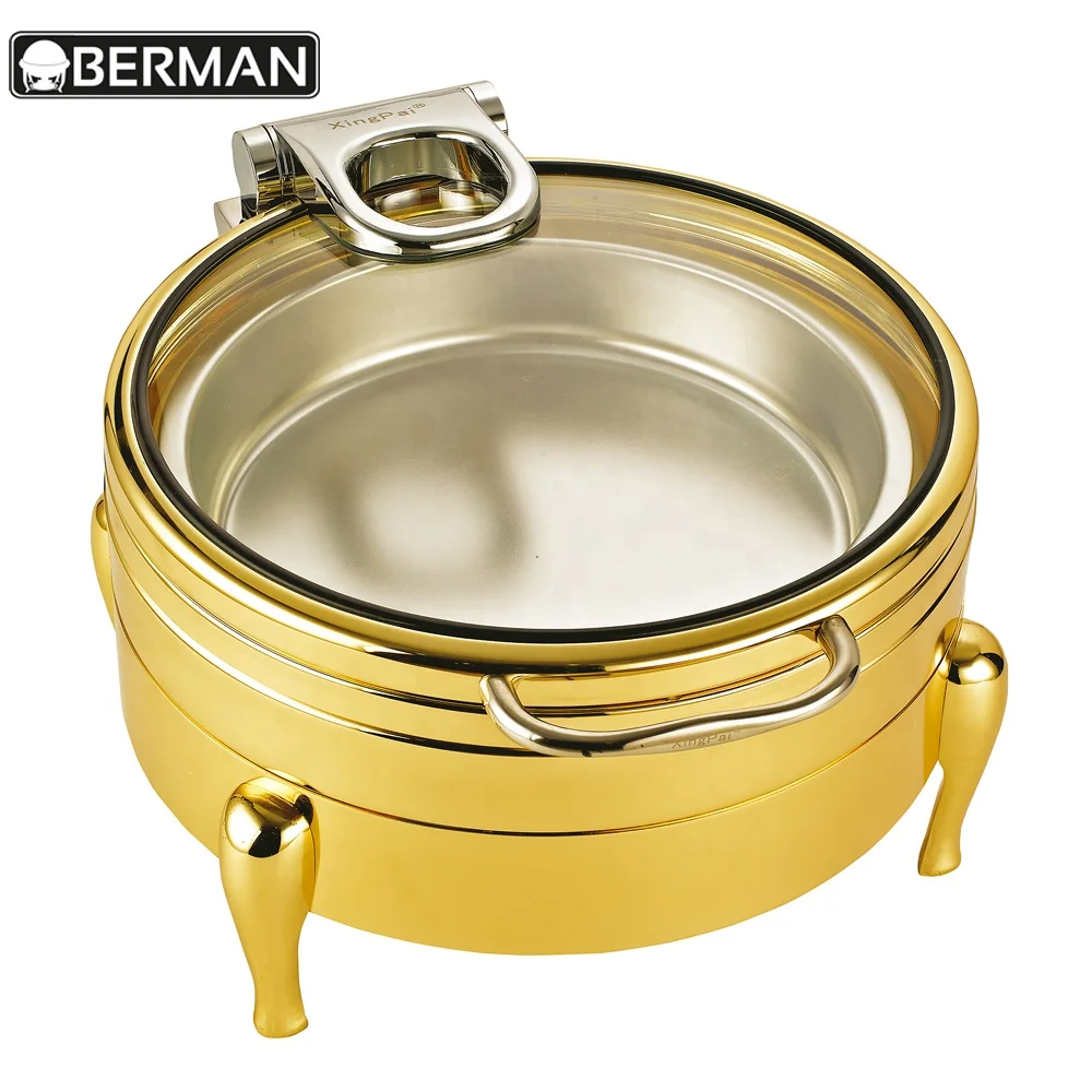 Commercial kitchen equipment dwg insulated food warmer casserole restaurant buffet server used double chafing dish set for sale