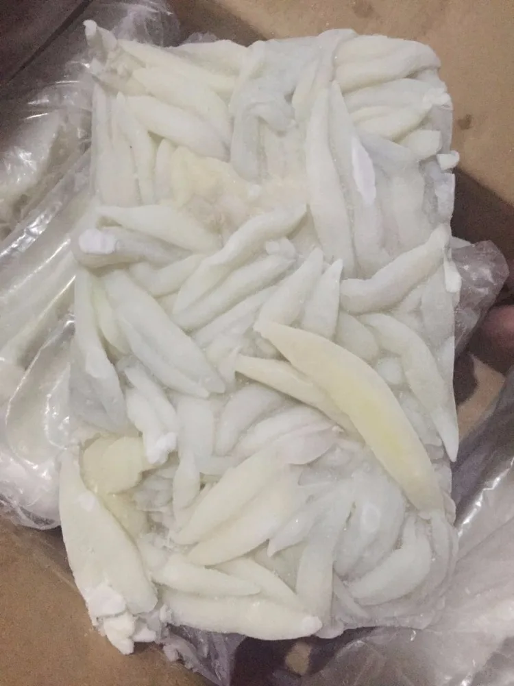 nutritious white part frozen Frozen Peru squid roe raw material block in stock