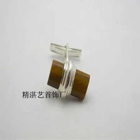 special 925 sterling silver cufflinks with brown agate