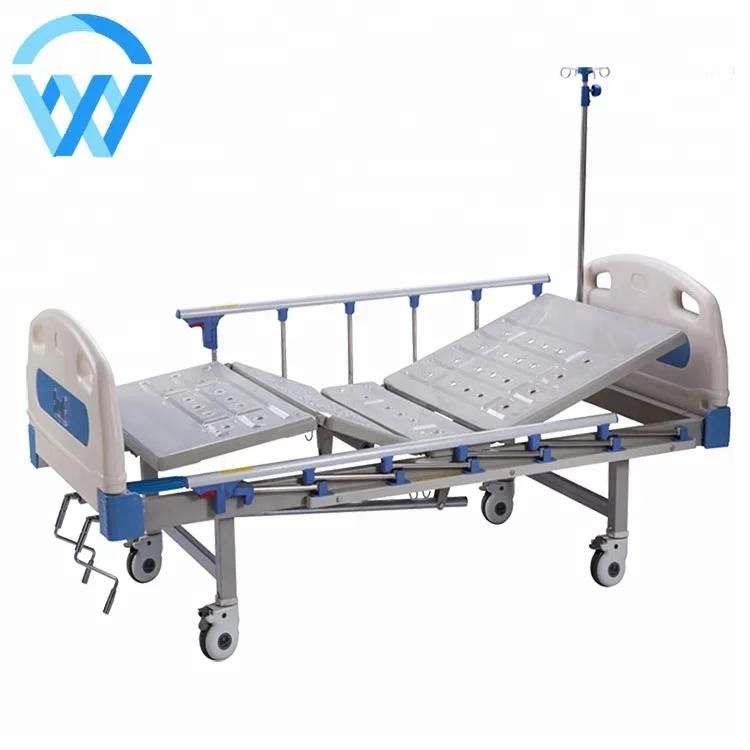 
Hot Sale Adjustable ABS Double shake Nursing Manual Hospital Bed Steel Iron pediatric Home Care hospital bed with 2 Crank <span style=