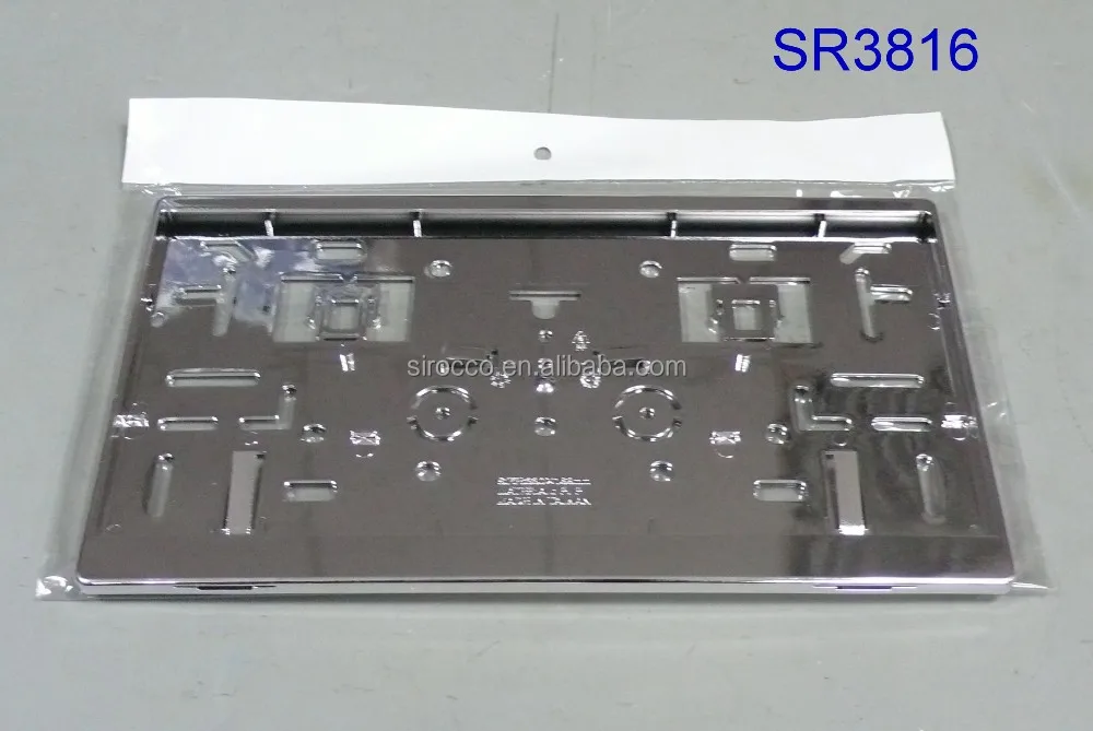 AUTO CARBON FIBER PLASTIC CHROME HOLDER BRACKET CAR LICENSE PLATE FRAMES