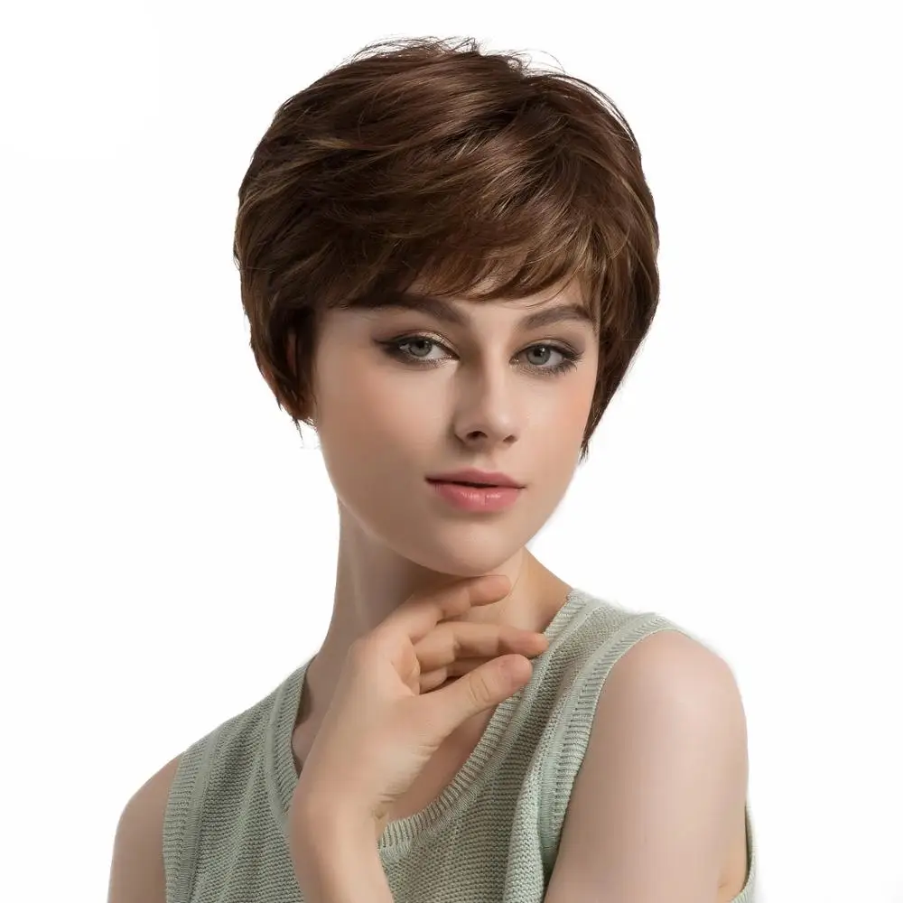 BVR Mixed Color Short Hair Short Ladies Synthetic Wig
