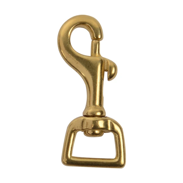 Solid Brass Swivel Square Eye Bolt Snap Hook