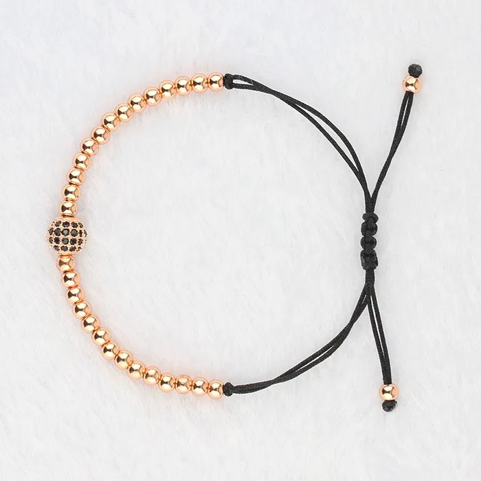 Mr Jewelry 4 мм бисера Роза модель золотого браслета, серебро браслет для мужчин