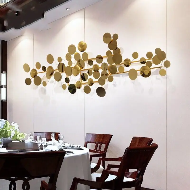 Роскошный Золотой стержень из нержавеющей стали и пластина для украшения стен гостиной