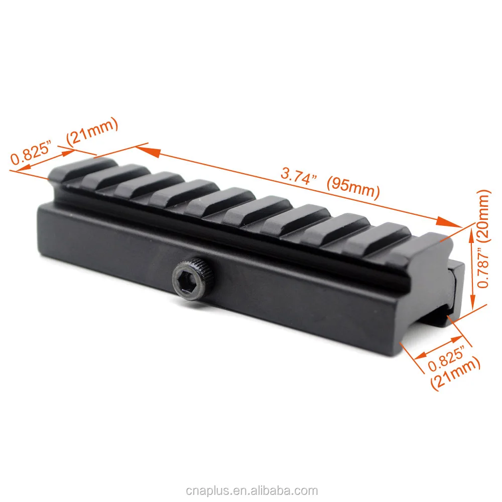 Tactical QD Detachable 20mm Picatinny Rail Low Profile Riser 9 Slots QR Block Mount