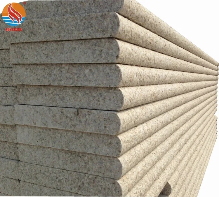 Factory Supply Outdoor Flamed Yellow Granite Bullnose Steps