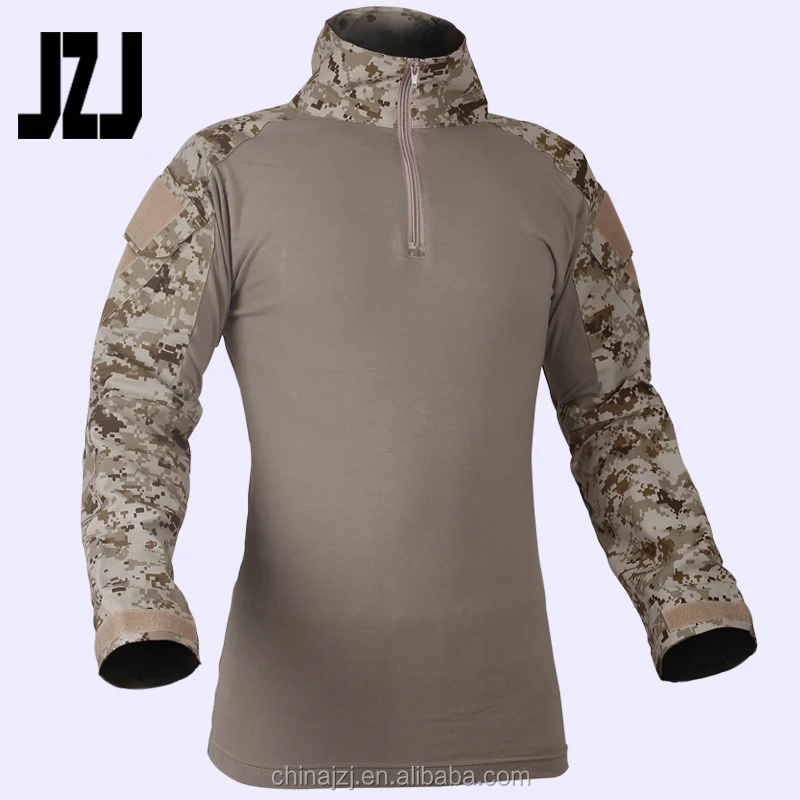 
Hot Sale Ripstop Tactical Military Plain Shirt Camouflage Army Frog Combat Suit 