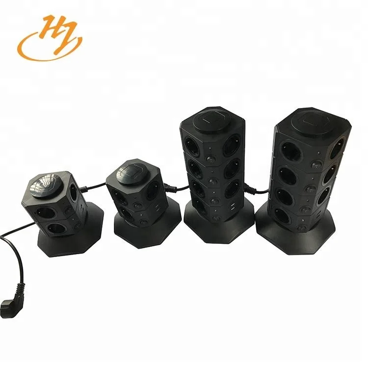 
Huijun Brand China Manufacturer European Multi Switch Tower Socket 