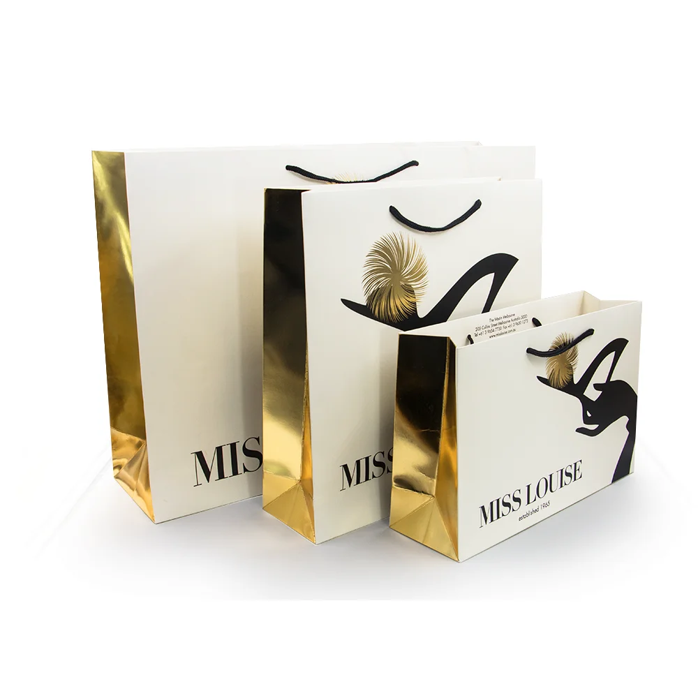OEM Logo Luxury Brand Paper Bag Craft Paper Gift Bag Paper Shopping Bags For Sale