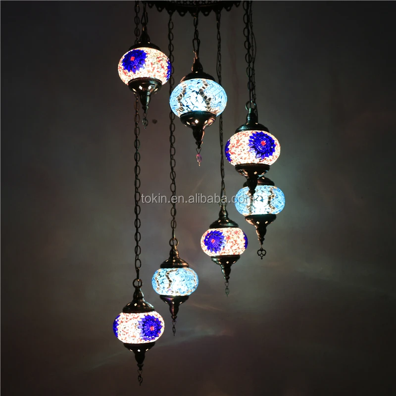 
handmade Mosaic Art single Turkish Lamps Chandelier CC7M01 