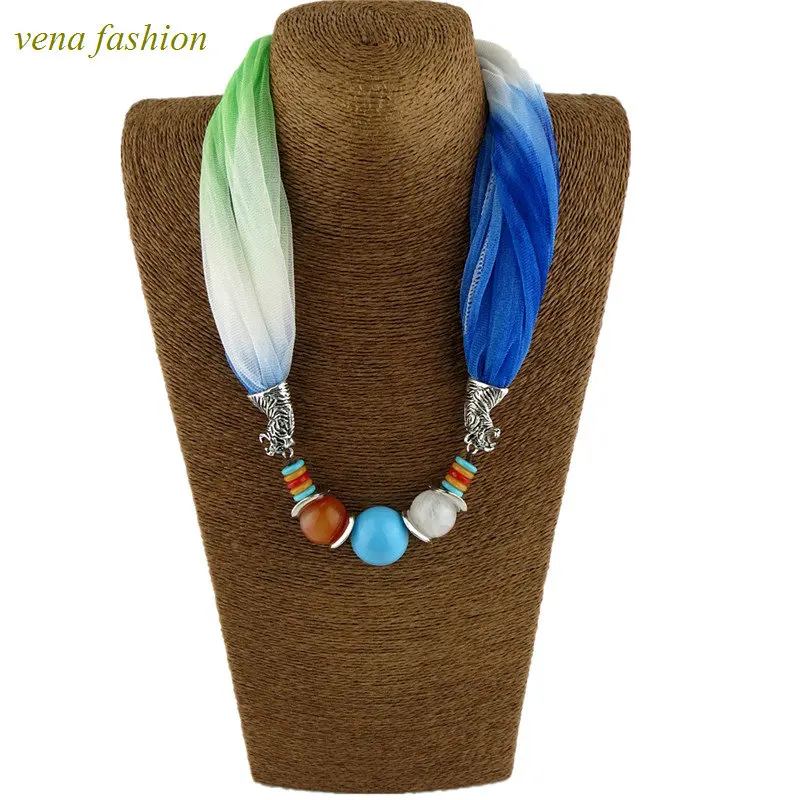 two tone new style together scarf and necklace