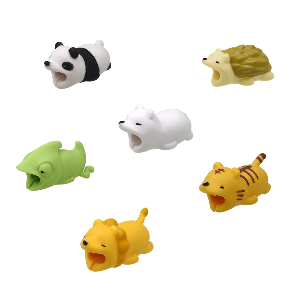 Forest Series 6piece Cable Bite Animal Cable Protectors Cover for iPhone USB Data Cable Charger Protection