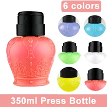 350ml Crown Style Wash Remover Cleanser Bottle Pump Dispenser Nail Art Polish Remover Cleaner Acetone Bottle