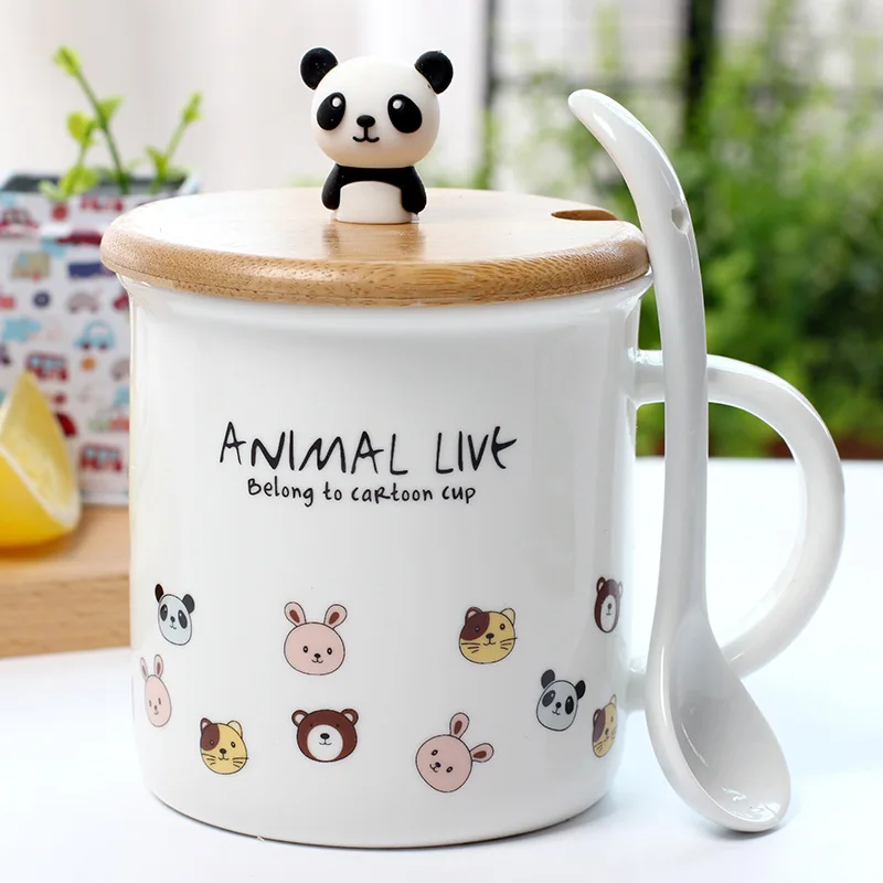 
Zogift Cute Korean Design Water Cup Ceramic Mugs Kids Cartoon Mug 